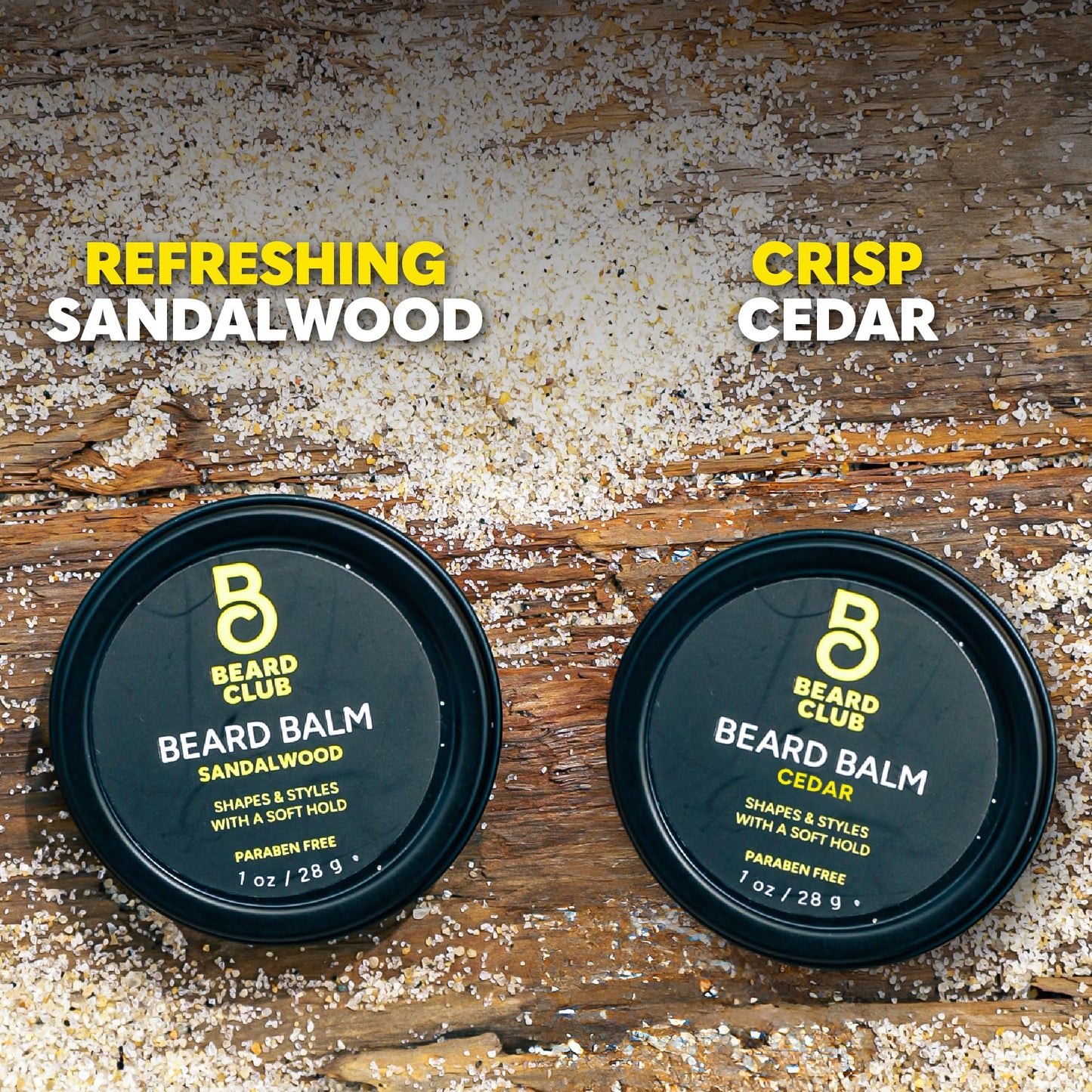 The Beard Club Cedar & Sandalwood Beard Balm - Leave-In Conditioner and Styling Wax for Beard Softening and Moisturizing - 2oz