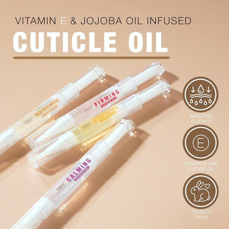 EBIN NEW YORK Cuticle Oil Pen - Hydrating Milk & Honey Infusion with Jojoba Oil & Vitamin E | Travel Size