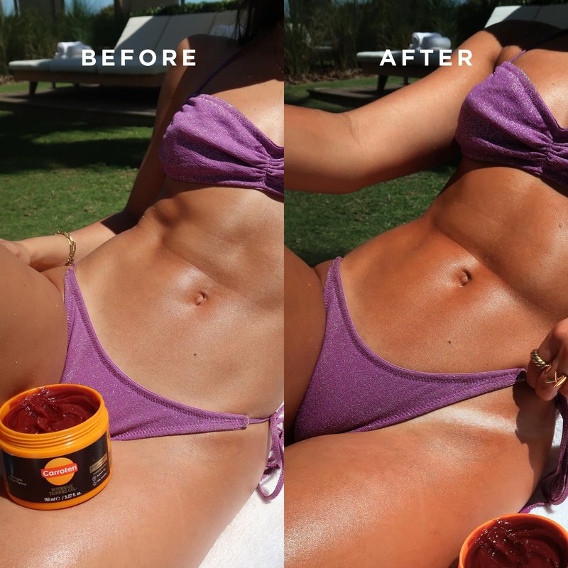 Carroten Intensive Tanning Gel | Browning Tan Accelerator | Non-Greasy, Water-Resistant with Carrot and Coconut Oil | Vitamin A & E For Moisture & Hydration | Made in Greece | 5 Fl Oz