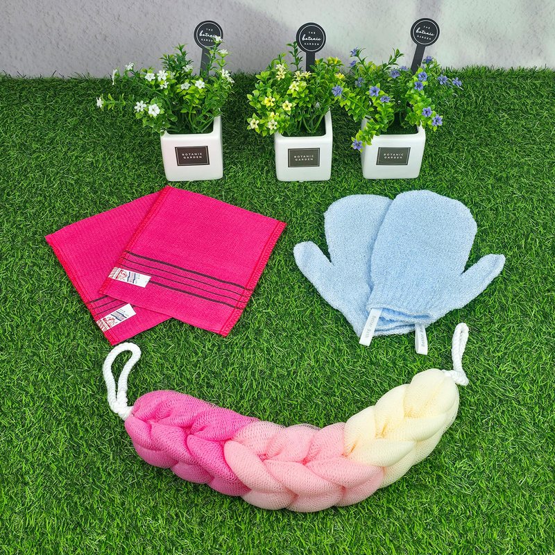 Korean Exfoliating Towel 3 Piece Set Body Wash Cloth, Italy Towel Korean Scrubbing Cloth Shower Rag Exfoliating Washcloth Body Scrubber Bath Towel for Deep Skin Exfoliation