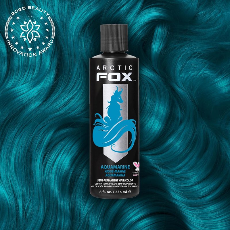 Arctic Fox Semi-Permanent Hair Dye - Aquamarine Blue | Vegan, Ammonia-Free, 8 Fl Oz (Pack of 2)