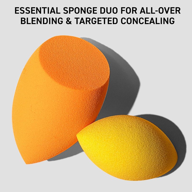 Real Techniques Miracle Complexion Sponge - Makeup Blending Sponges Duo for Natural, Dewy Finish | Latex-Free, 2 Count