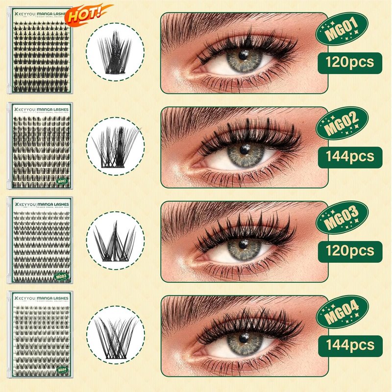 Lash Clusters Kit - California Sunset 8-18mm Eyelash Extensions | DIY Natural Fairy Lashes with Bond & Remover