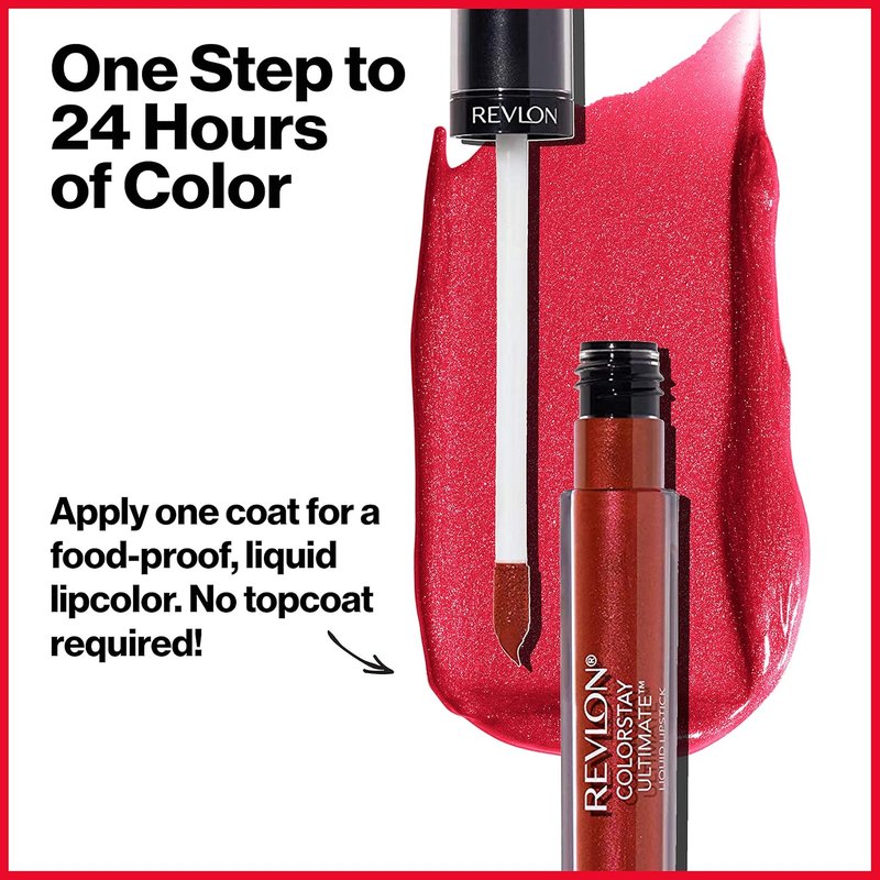 Revlon ColorStay Ultimate Liquid Lipstick - Longwear Satin Finish Lip Color | 060 Ultimate Orchid, 0.1 fl oz