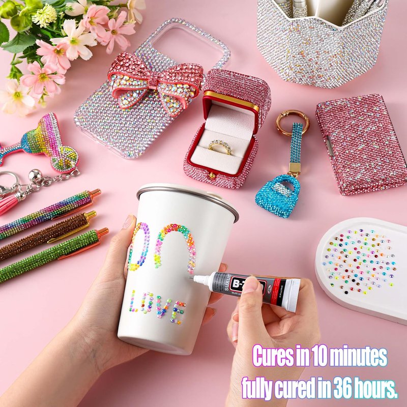 Skiennix Bedazzling Kit - 37500 Pcs 3mm Rhinestones in 60 Colors with Glue & Tools for Nail Art & Crafts