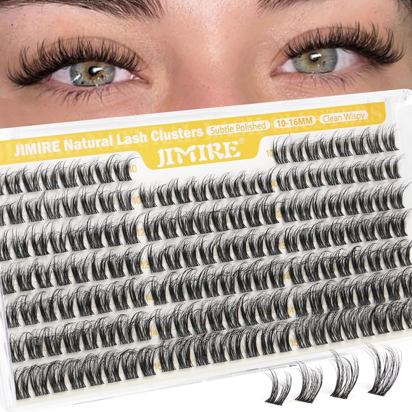 Spider Lash Clusters - Wispy Natural Eyelash Extensions | Fluffy CC Curly Lashes 10-16MM, 160 Pcs for Stunning Makeup