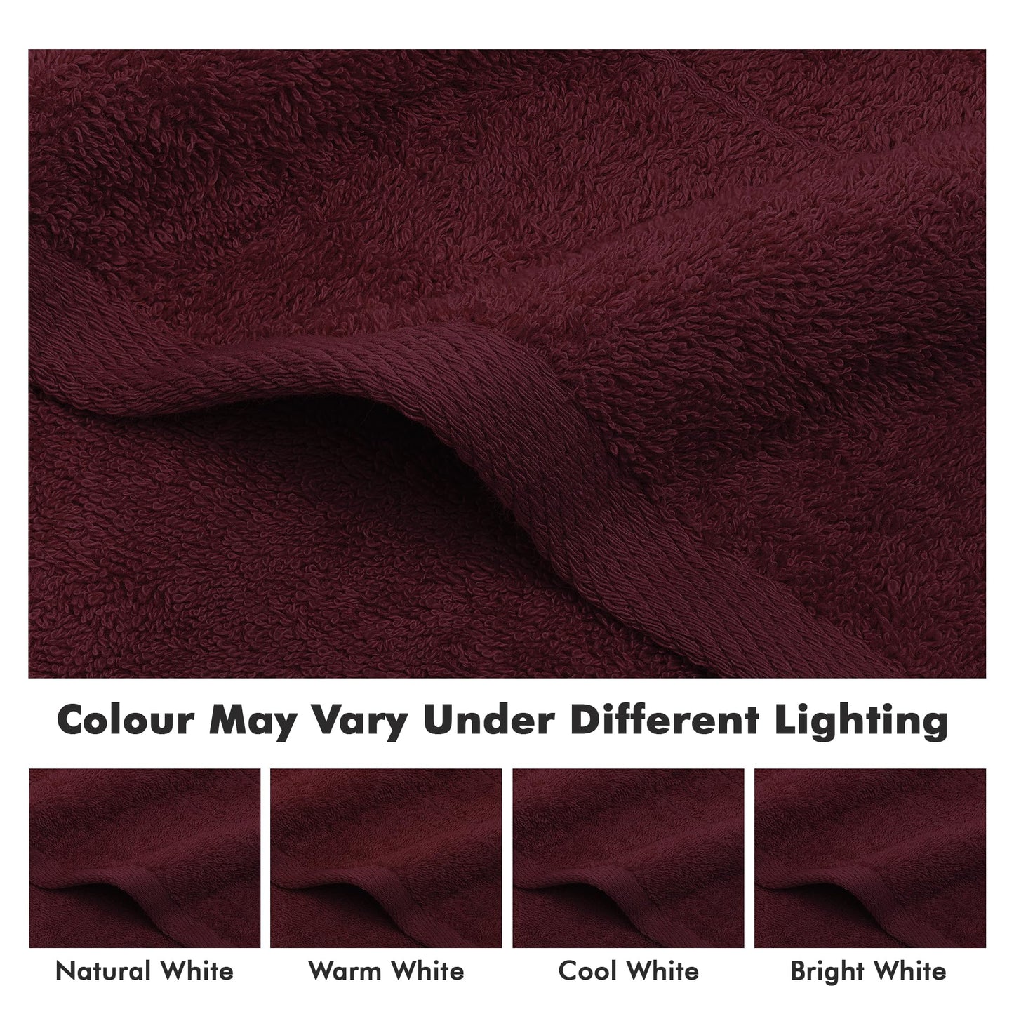 Novo Home 100% Ring Spun Cotton Hand Towels for Bathroom – 550 GSM Soft & Absorbent Towel Set– Pack of 6 Small Towel (34x20in) – Quick Dry Luxury Cotton Hand Towels – Burgundy