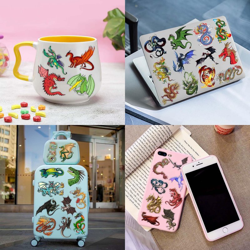 96PCS Dragon Pre-cut Temporary Tattoos Birthday Party Supplies Favors Decorations Knight Dragon Super Cute Fake Tattoos Stickers for Kids Boys Girls School Classroom Rewards Gifts Ideal Halloween