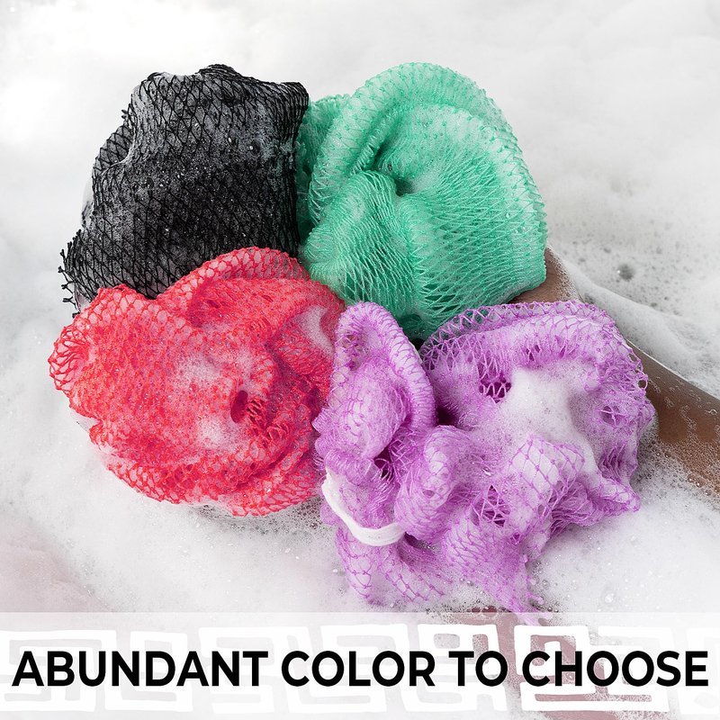 African Net Sponge Authentic - African Exfoliating Net Sponge 3 Pieces - Body Scrubber Exfoliator Wash Cloth - Back Scrubber for Shower - Bath Sponges Shower Loofah Essentials for Women