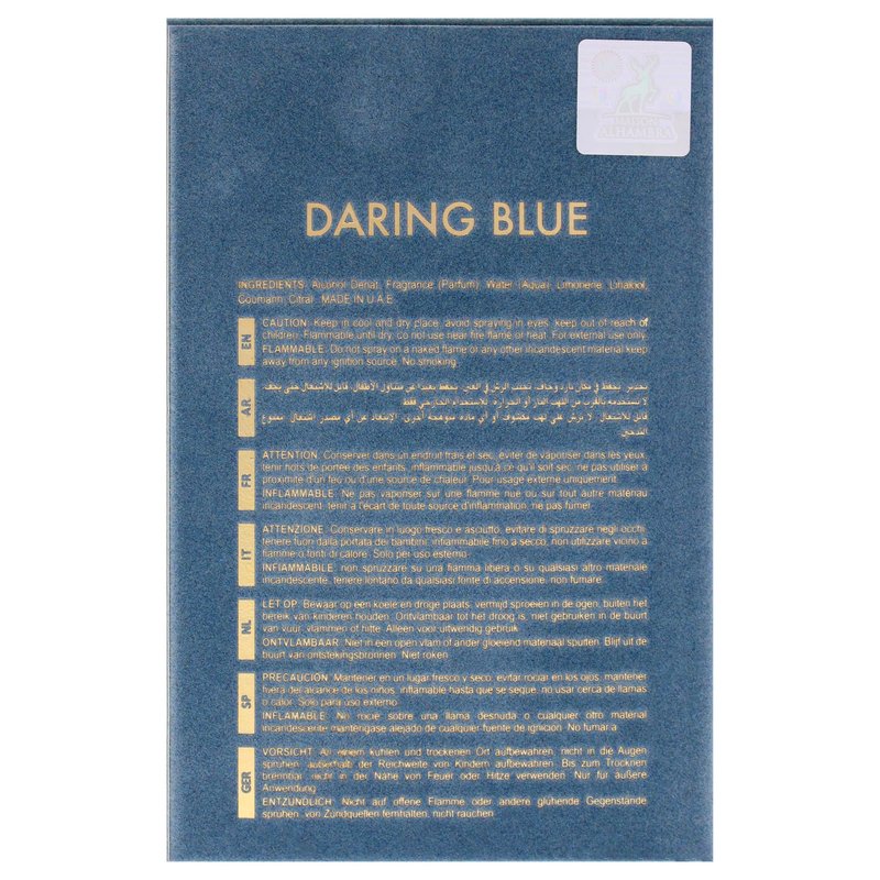 Daring Blue For Life by Maison Alhambra for Men - 3.4 oz EDP Spray