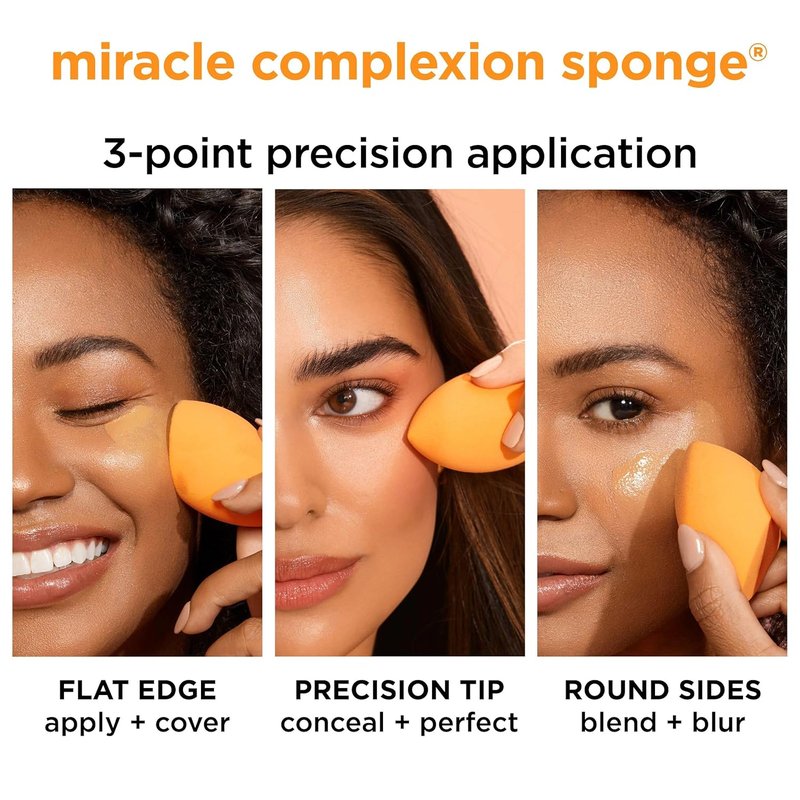 Real Techniques Makeup Blending Sponges - 6 Pack for Flawless Application | Miracle Sponges for Foundation & Powder