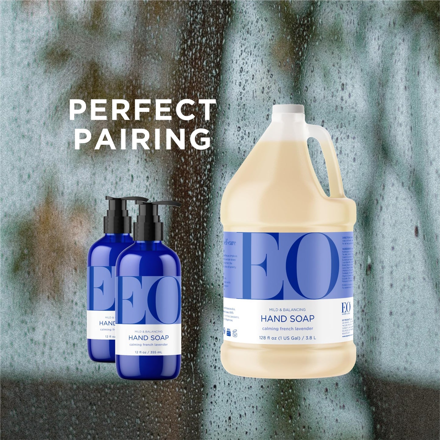 EO Liquid Hand Soap, 12 Ounce (Pack of 3), French Lavender, Organic Plant-Based Gentle Cleanser with Pure Essential Oils