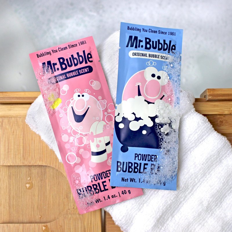 Mr. Bubble Retro Powder Bubble Bath Packet, Original Bubble Gum Scent, 1.4 oz, Pack of 12