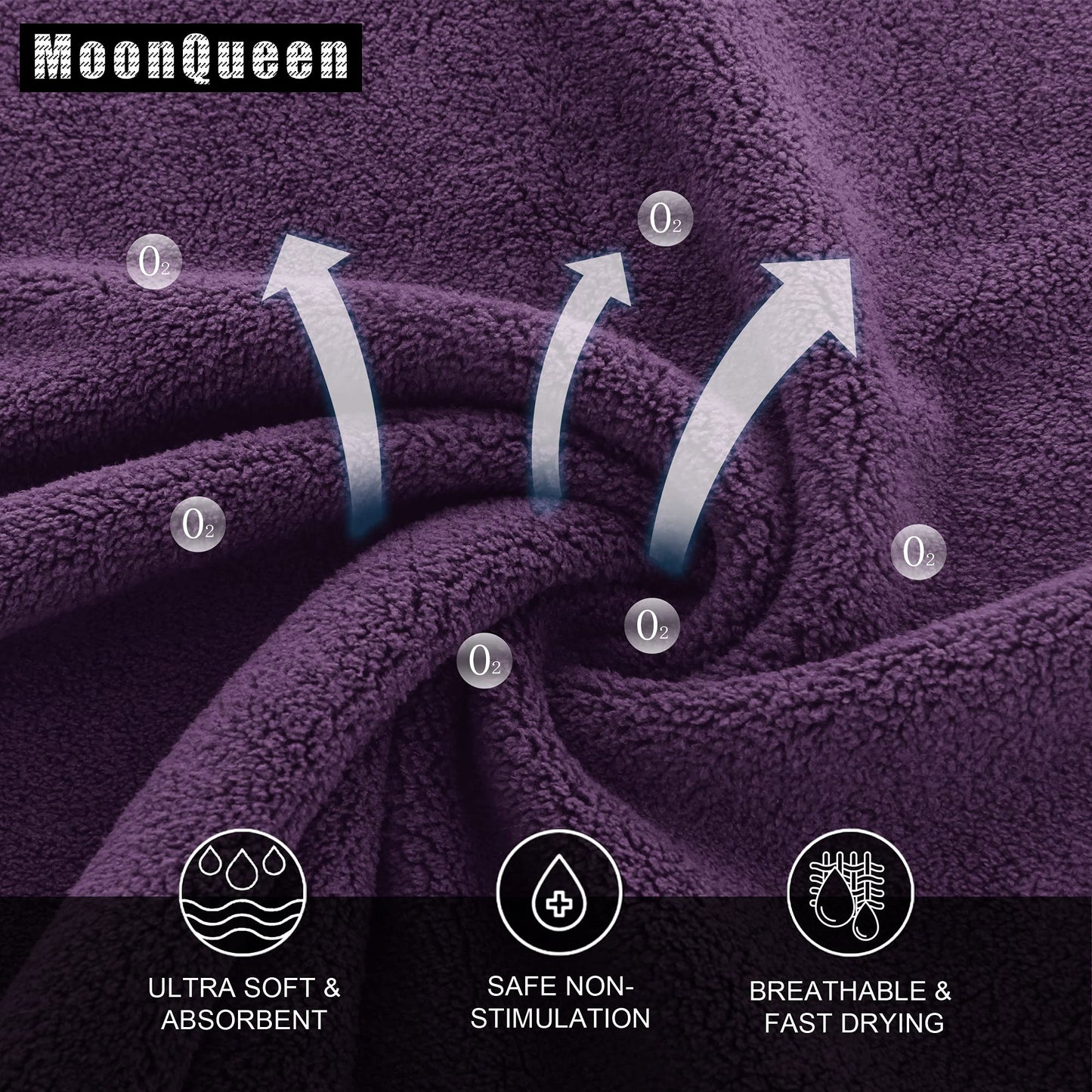 MOONQUEEN Ultra Soft Premium Washcloths Set - 12 x 12 inches - 72 Pack - Quick Drying - Highly Absorbent Coral Velvet Bathroom Wash Clothes (Plum)