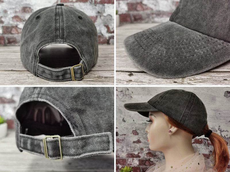 Hepandy California Republic Embroidered Bear Baseball Hat for Women Men Kids, Washed Black Snapback Embroidery Trucker Dad Hat Unisex