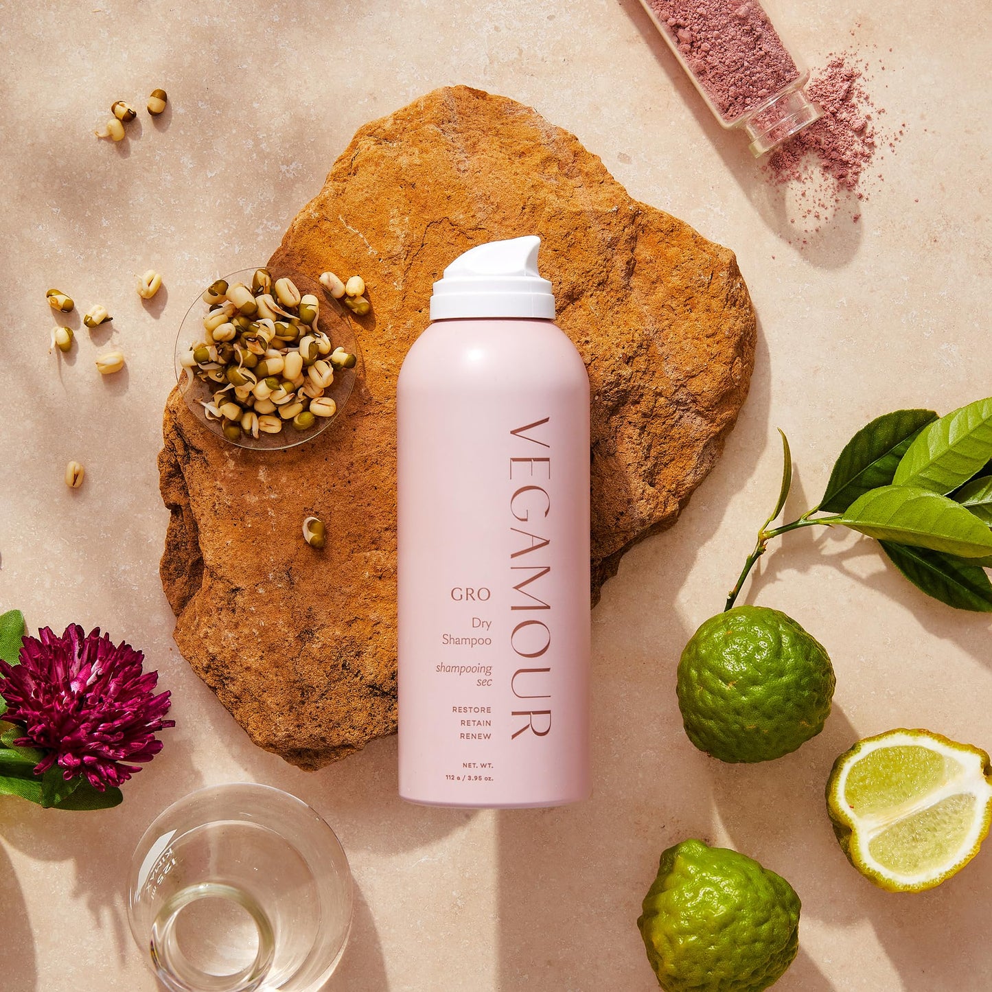 VEGAMOUR GRO Dry Shampoo Full Size, Volumizing Dry Shampoo Spray Formulated Without Benzene, Supports Thicker Fuller Looking Hair, Natural Citrus Scent, 3.95 oz