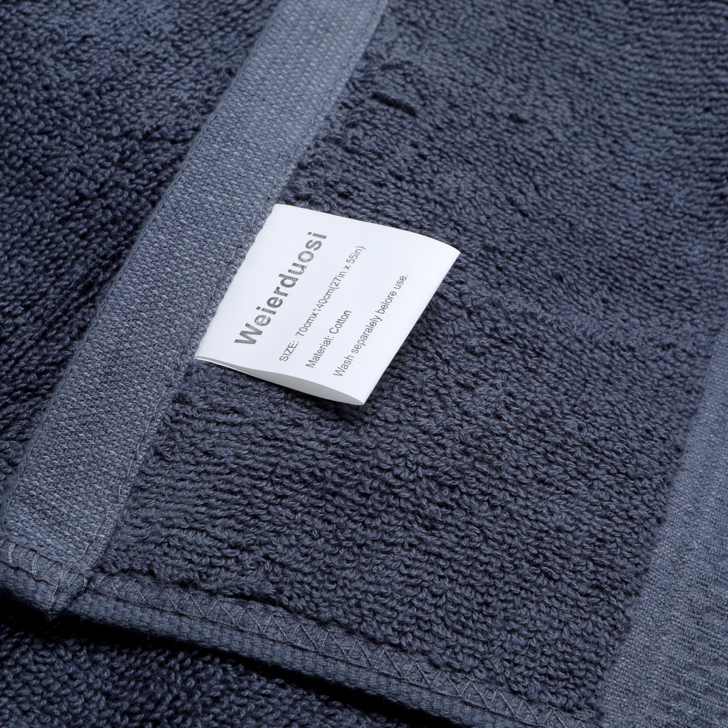 Weierduosi Cotton Bath Towels Set, 2-Piece Set(27x55 Inches) Super Absorbent Quick Drying, Soft,Suitable for Bathroom, spas, Gyms,Gift (Dark Grey)