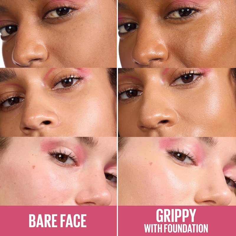 Maybelline Grippy Serum Primer - Hydrating Makeup Primer with 2% Niacinamide | 24HR Wear, Clear, 1 Count