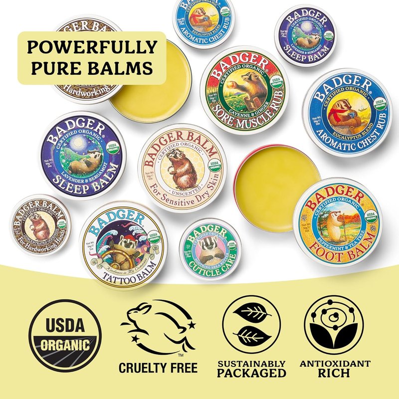 Badger Cuticle Cream - Deep Hydration for Dry, Cracked Cuticles | 100% Organic Shea Butter Balm, 0.75oz