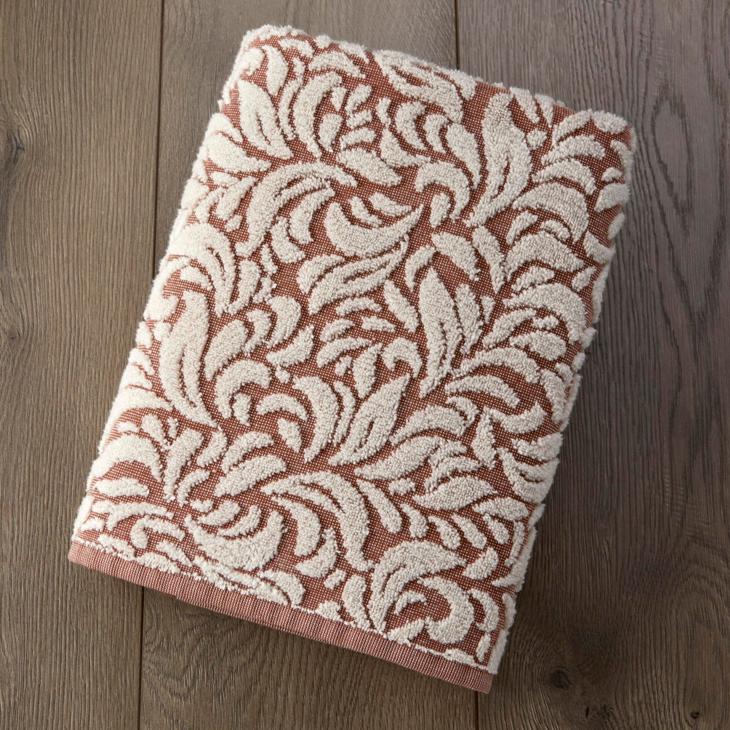 SKL Home Renan 100% Turkish Cotton Premium Bath Towel, 600 GSM, Soft & Absorbent Jacquard, Clay Oxford