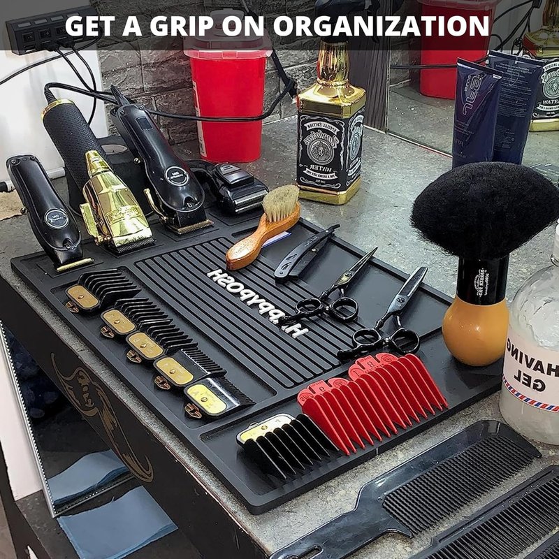 Magnetic Barber Mat - Professional Tool Organizer for Clippers | Salon Pad for Barbershop Use