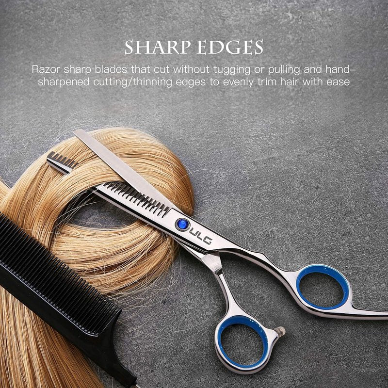 Professional Hair Cutting Scissors Set - Thinning Shears & Razor Edge - Japanese Stainless Steel | 6.5 Inch