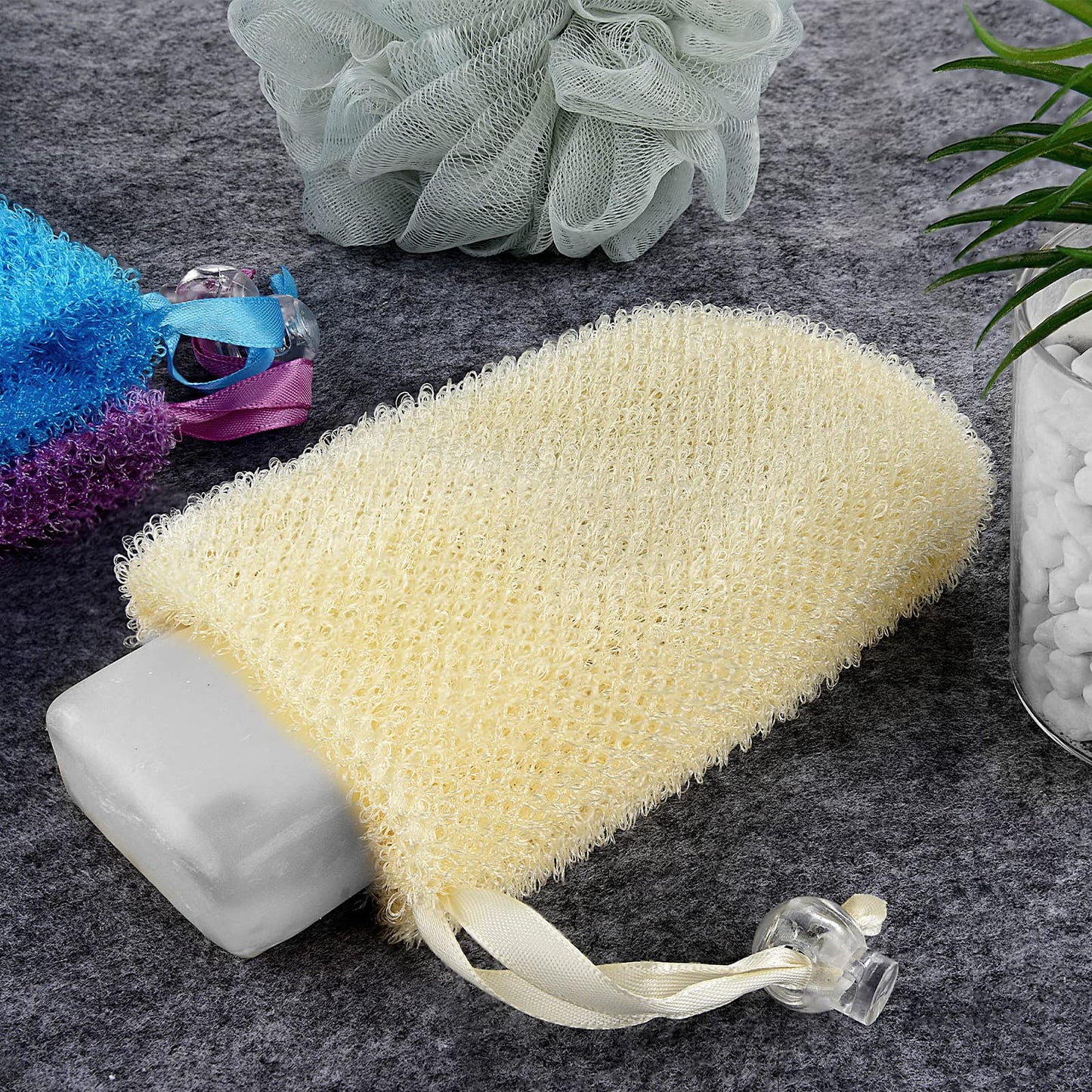 Linkidea 3 Pack Mesh Soap Scrubber Pouch, Soap Saver Bag, Soap Pouch for Shower, Mesh Soap Saver Bags with Drawstring for Shower Bathroom (Pink, Blue, Yellow)