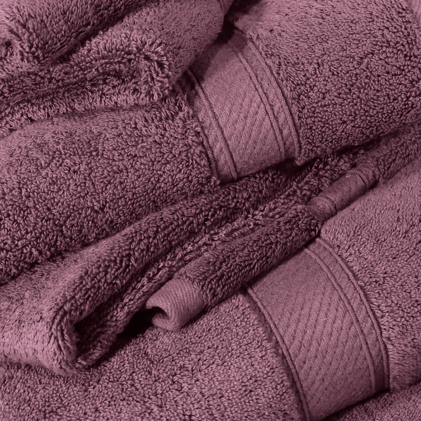 SUPERIOR Egyptian Cotton Pile 6 Piece Towel Set, Includes 2 Bath, 2 Hand, 2 Face Towels/Washcloths, Ultra Soft Luxury Towels, Thick Plush Essentials, Guest Bath, Spa, Hotel Bathroom, Plum