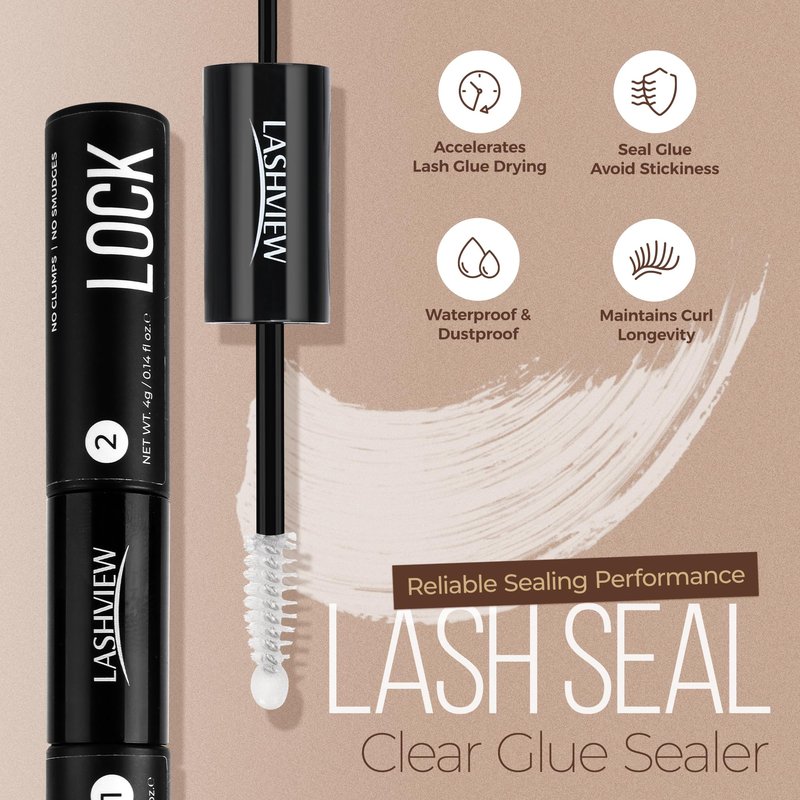 LASHVIEW Lash Bond and Seal Cluster Lash Glue for Sensitive Eyes, Super Strong Hold 7Day+ DIY Lash Extension Glue, Waterproof, Latex Free