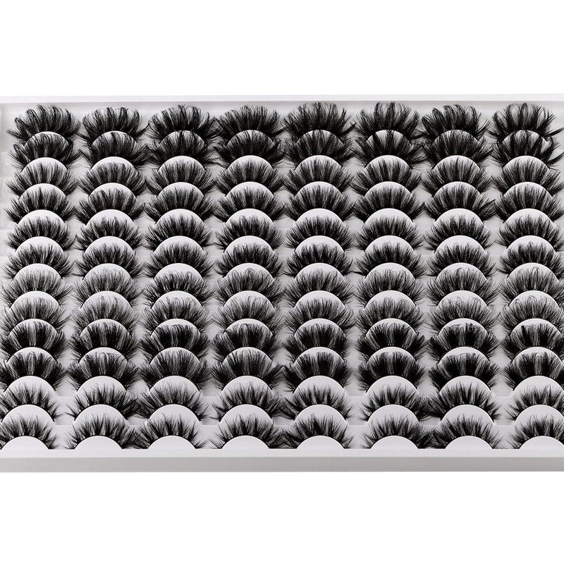 False Eyelashes Multipack - 48 Pairs of 5D Wispy Faux Mink Lashes | 6 Dramatic Styles