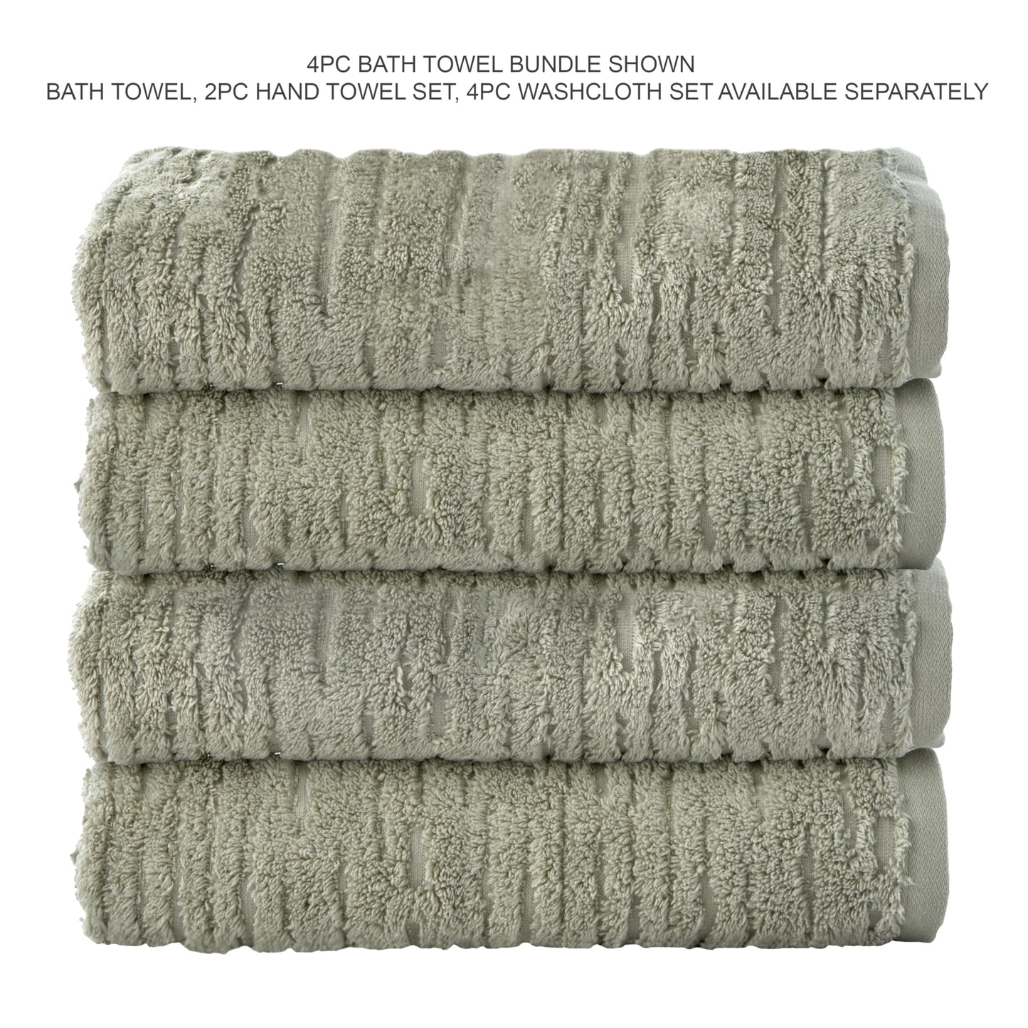 SKL Home CloudSoft Cotton Luxury 4 Pc Bath Towel Set, Sage