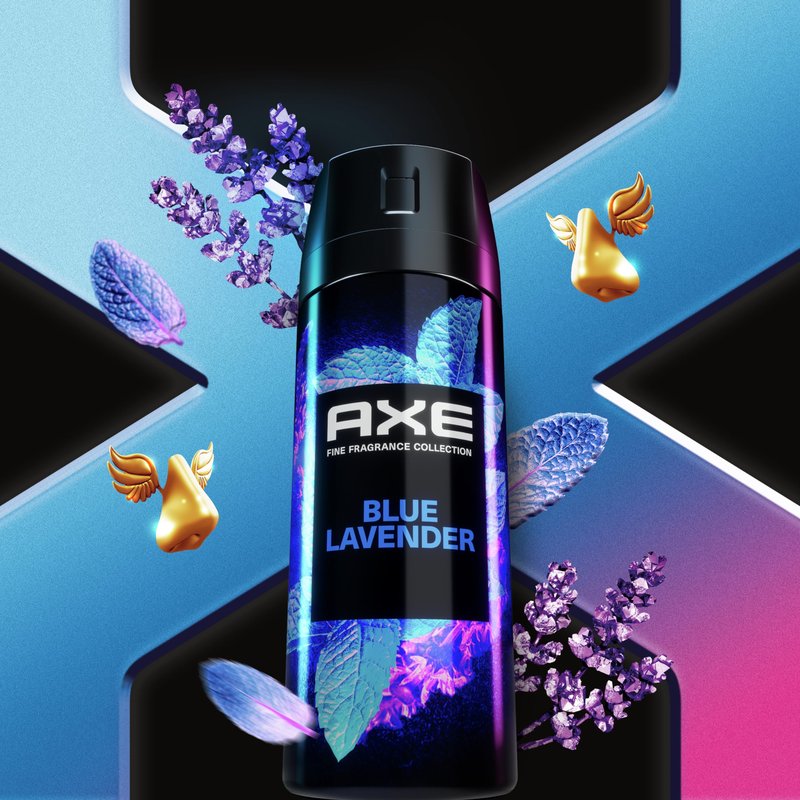 AXE Fine Fragrance Collection Premium Deodorant Body Spray for Men Blue Lavender with 72H Odor Protection and Freshness Infused with Lavender, Mint, and Amber Essential Oils 4 oz