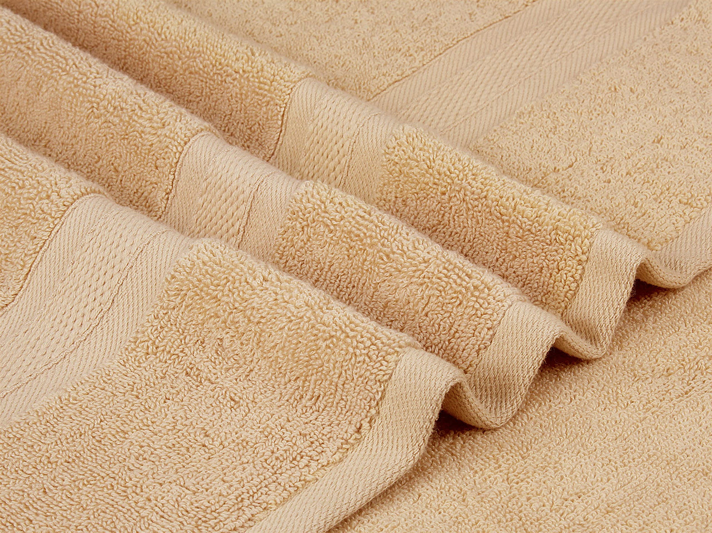 Towel and Linen Mart 4 Pieces Bath Towel Sets - Beige - Soft Feel Luxurious,Quick Dry, Extra Absorbent, 100% Ring Spun Cotton 600 GSM (27 x 54)