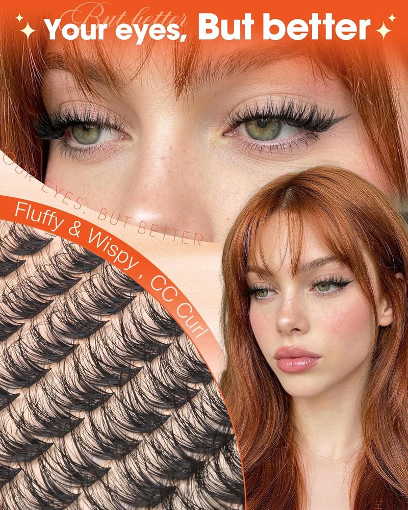 Delyneph Wispy Lash Clusters - Natural Fluffy C Curl Eyelash Extensions | Short 10-16mm Individual Lashes