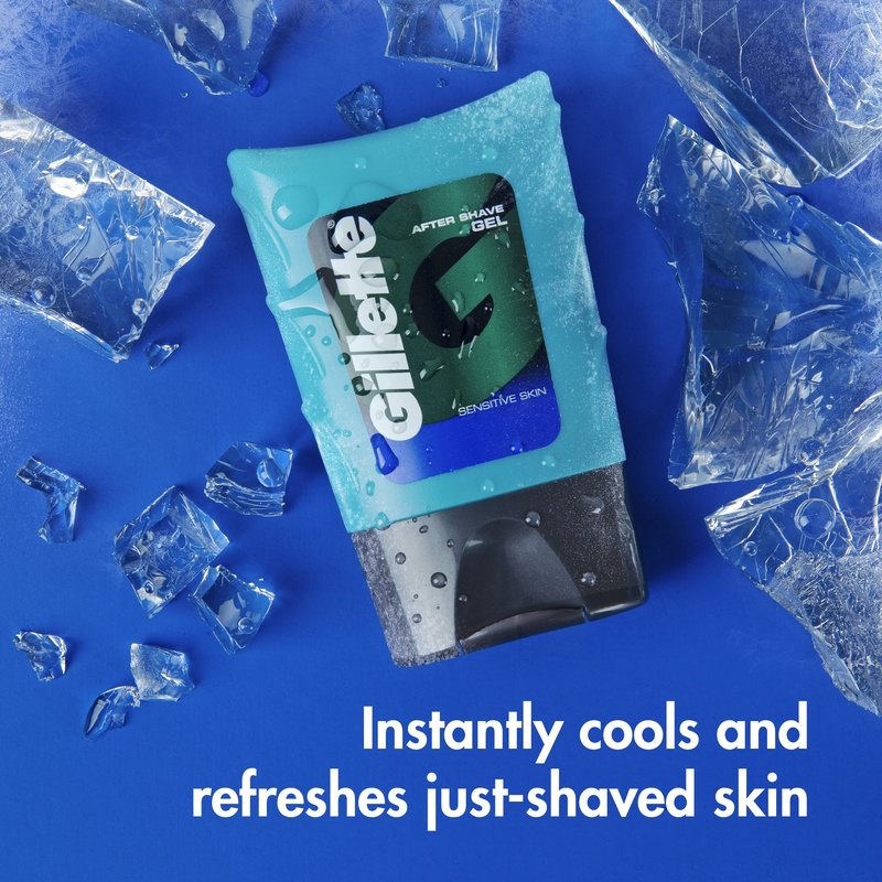 Gillette After Shave Gel for Men, Aftershave for Men, After Shave Lotion for Men, Calms, Soothes and Refreshes Sensitive Skin, Light Fragrance, 2.5 oz, Pack of 6, After Shave Cologne Men, Aftershave