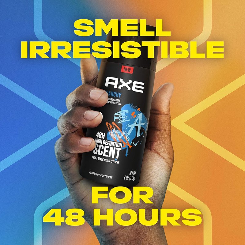 AXE Body Spray for Men - Anarchy Scent | 4 oz Size, Pack of 6 for Long-Lasting Freshness