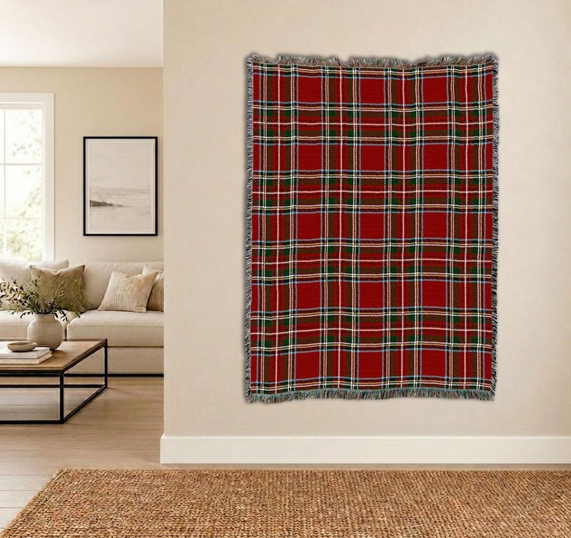 Pure Country Weavers Plaid Blanket Stewart Royal Tartan - Patterns Gift Tapestry Throw Woven from Cotton - Made in the USA (72x54)