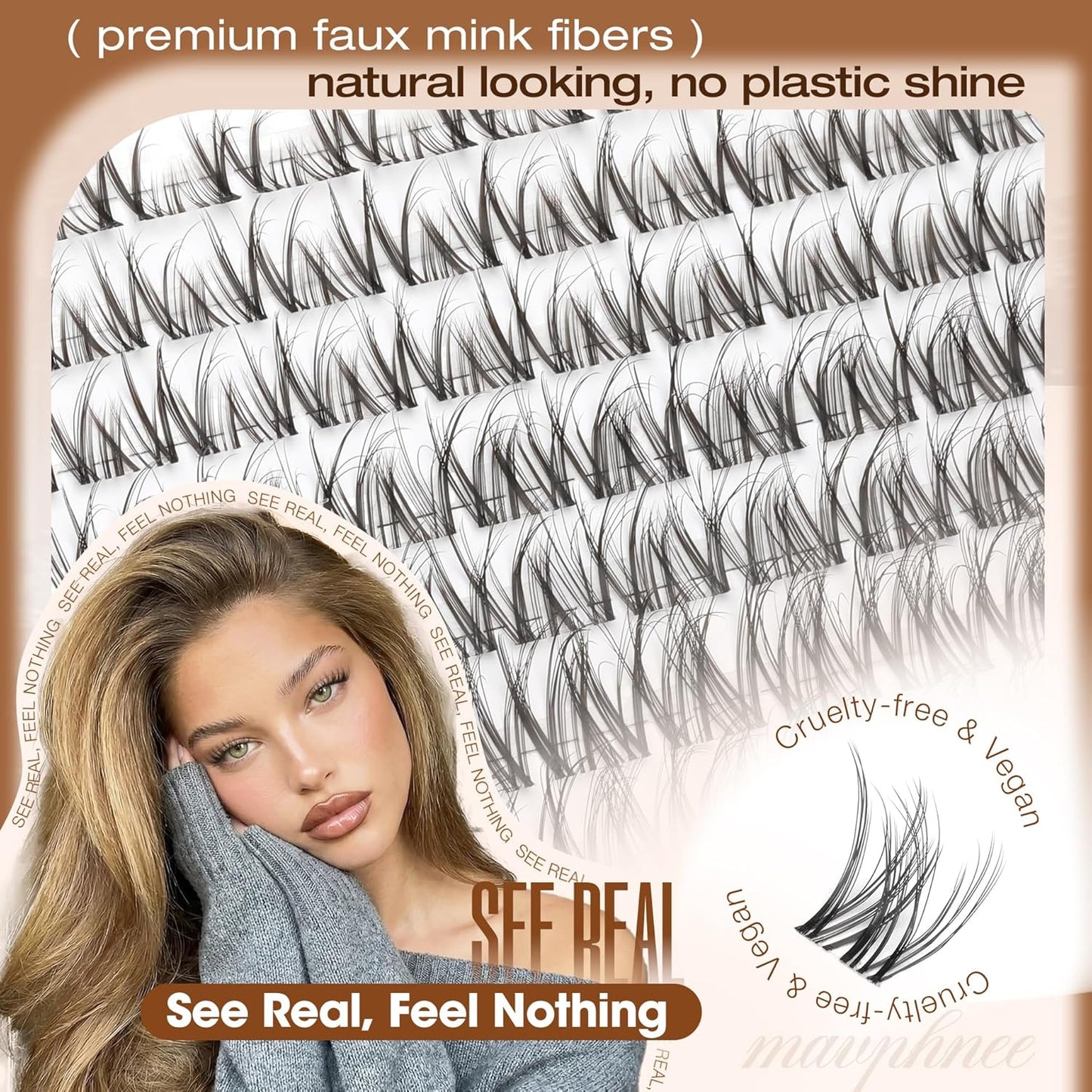 Spider Lash Clusters | Natural Wispy Eyelash Extensions | 8-16MM CC Curl with Flexible Clear Band