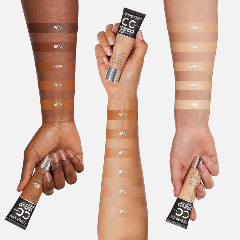 Dermablend Continuous Correction CC Cream Foundation SPF 50+ - Full Coverage, Oil-Free Makeup