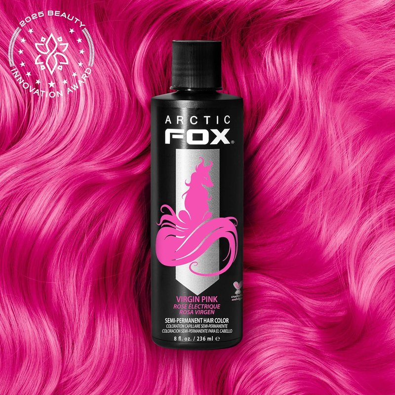 Arctic Fox Semi-Permanent Hair Dye - Virgin Pink | Vibrant Vegan Color, Ammonia-Free, 8 Fl Oz (Pack of 2)