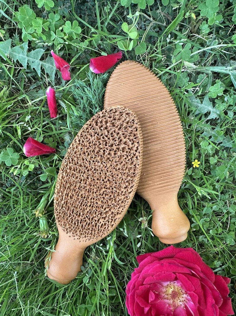 Natural Terra Cotta Pumice Stone - Long-Lasting Callus Remover & Foot Scrubber | Organic Cocoa Infused, 7+ Years Use