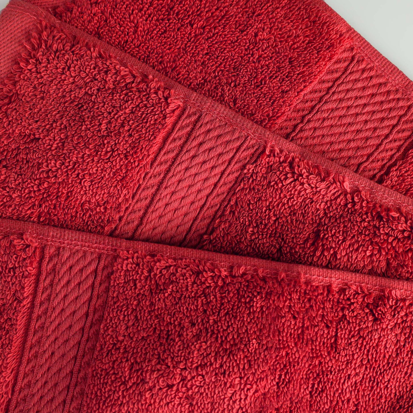 SUPERIOR Egyptian Cotton Pile Heavyweight Bath Sheet, 2 Piece Set, Red