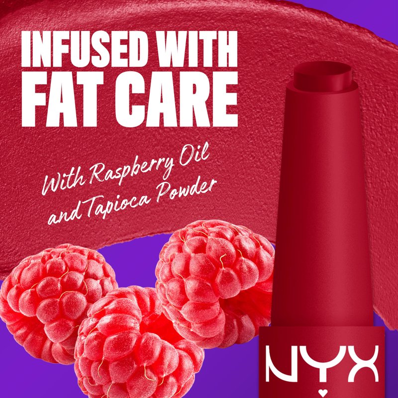 NYX PROFESSIONAL MAKEUP Fat Matte Lipstick, Pigmented, Smoothing, & Non-Drying Lip Crayon, Long Lasting Lip Makeup, Vegan & Cruelty Free - Scarlet Snuggles (Ruby)