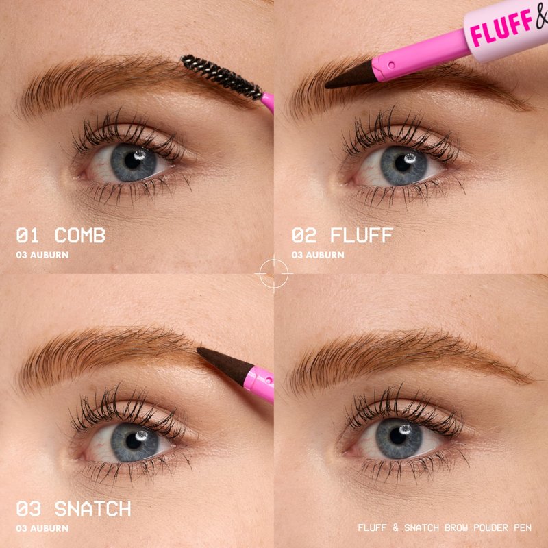 NYX PROFESSIONAL MAKEUP Fluff & Snatch Brow Powder Pen, Cream To Powder Eyebrow Pen For Soft, Defined Brows, Smudge and Transfer-Resistant Formula - Ash Brown