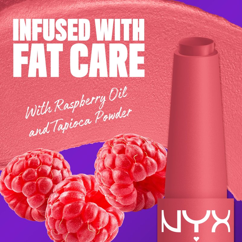 NYX PROFESSIONAL MAKEUP Fat Matte Lipstick, Pigmented, Smoothing, & Non-Drying Lip Crayon, Long Lasting Lip Makeup, Vegan & Cruelty Free - Pink Puff (Cool Pink)