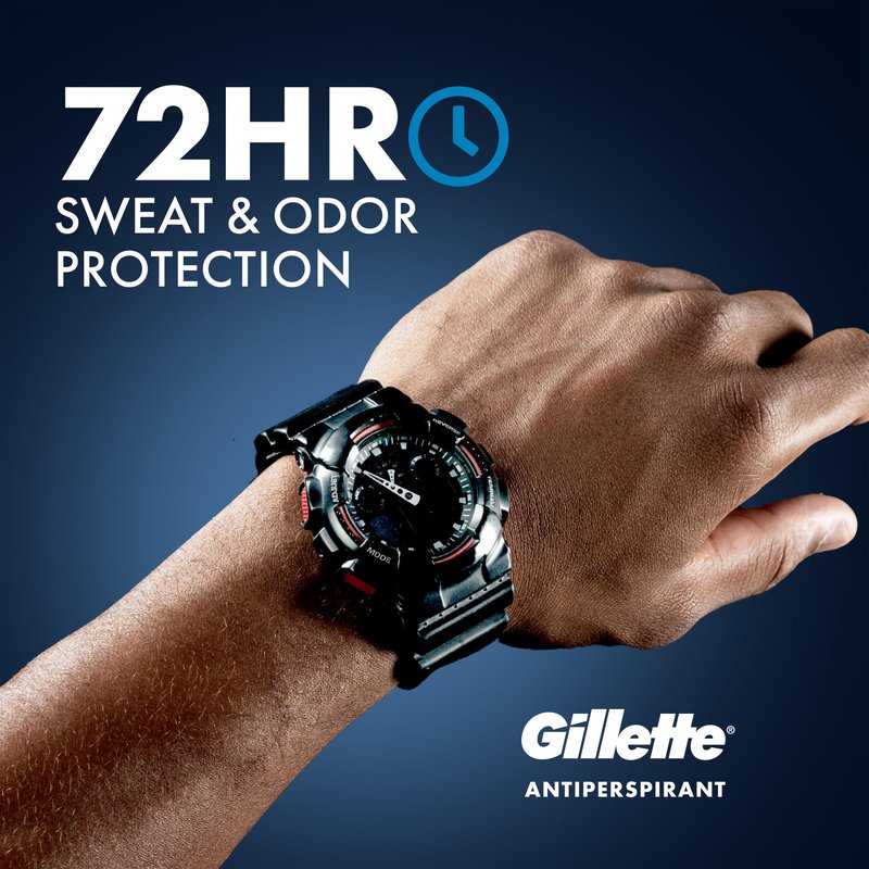 Gillette Antiperspirant Deodorant for Men, SkinShield, 72hr Sweat & Odor Protection, Fights 99% Odor-Causing Bacteria, Soothing Hydration with Vitamin E, Clear Gel, Freshwater Timber Scent, 3.8 oz