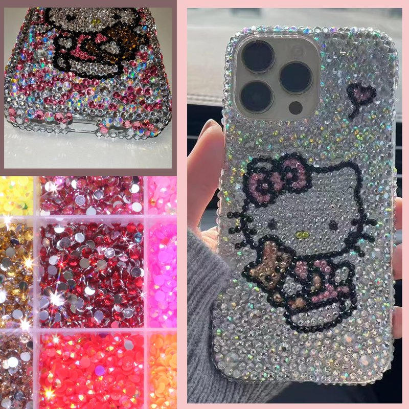 Rhinestones for Bedazzling Kit for Crafting Item, Bedazzled Gems Rhinestone Kit, Bedazzling Gems Flat Back Crafts, 28 Mixed 3mm Flatback Rhinestones Jewels for DIY Diamond Art Clothes Shoes Nail Art
