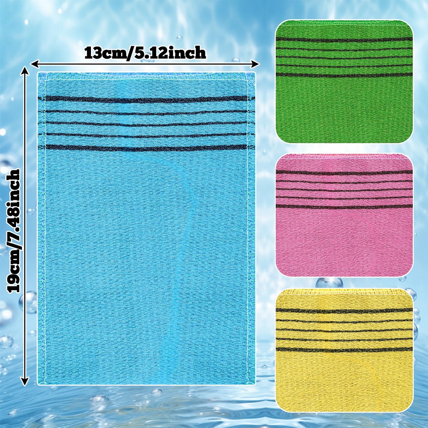 Korean Exfoliating Mitt 4PCS Exfoliating Gloves Body Scrubber Large Korean Washcloth Exfoliating for Korean Spa at Home Dead Skin Remover