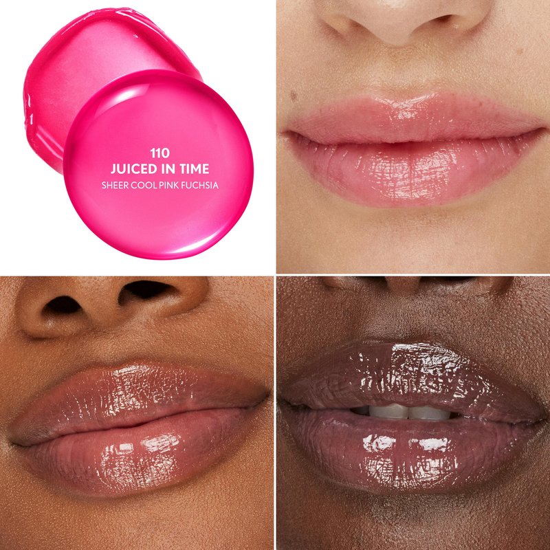 COVERGIRL Clean Fresh Yummy Big Oil Stick, Flavored Lip Oil, Dewy Finish, Non-Greasy - 110 Juiced In Time (Sheer Cool Pink Fuchsia)