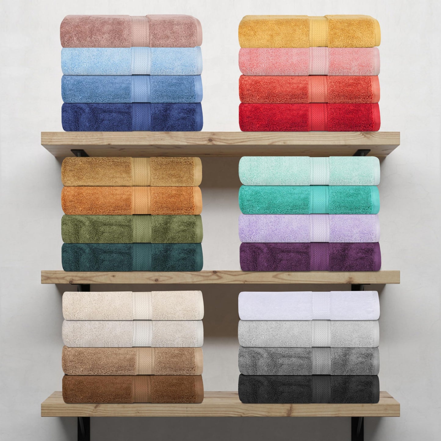 SUPERIOR Egyptian Cotton Pile 6 Piece Towel Set, Includes 2 Bath, 2 Hand, 2 Face Towels/Washcloths, Ultra Soft Luxury Towels, Thick Plush Essentials, Guest Bath, Spa, Hotel Bathroom, Rust
